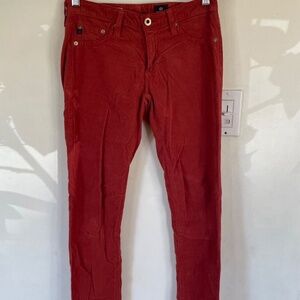 AG Adriano Goldschmied The Legging Super Skinny Corduroy Pants 26R Rust